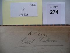 - (Cohn, Curt), Von Hand: Autogramm; '1.- [?]
Curt Cohn'. 