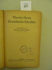 D 31 93: Theodor Herzls zionistische Schriften (1920)