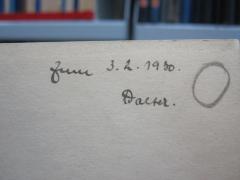 G45 / 1163 ([?], Walter), Von Hand: Name, Datum, Widmung; 'zum 3. 2. 1930.
Walter.'. 