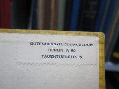 G45 / 1163 (Gutenberg-Buchhandlung), Etikett: Buchhändler, Name, Ortsangabe; 'Gutenberg-Buchhandlung
Berlin W50
Tauentzienstr. 5'. 