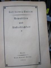 Hn 411 ab: Bewußtsein und Unsterblichkeit (1922)
