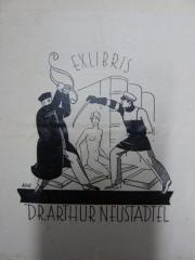 G46 / 1797 (Neustadtel, Arthur), Etikett: Exlibris, Name, Abbildung; 'Exlibris
Dr. Arthur Neustadtel
Kahl'.  (Prototyp)