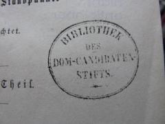 G46 / 2731 (Domkandidatenstift (Berlin)), Stempel: Name, Berufsangabe/Titel/Branche; 'Bibliothek des Dom-Candidaten-Stifts'.  (Prototyp)