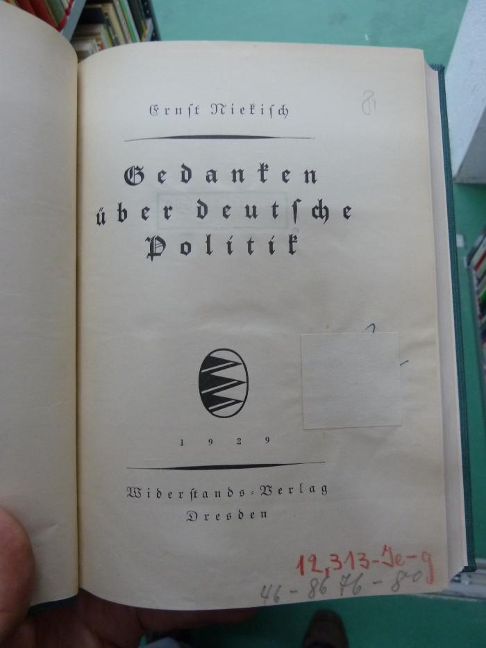 Fc 34 2. Ex.: Gedanken über deutsche Politik (1929)