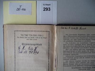 - (Husserl, [?]), Von Hand: Notiz; 'Feld An[?] 4 Reihe 22 Husserl'. 
