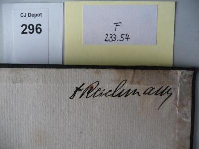 - (Reichmann, D.), Von Hand: Autogramm; 'D [?] Reichmann'. 