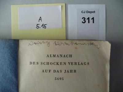 - (Abrahamsohn, Daisy), Von Hand: Autogramm; 'Daisy Abrahamsohn'. 