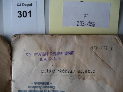 - (92 Jewish Relief Unit B. A. O. R. 4), Stempel: -; '92 Jewish Relief Unit B. A. O. R. 4'.  (Prototyp)