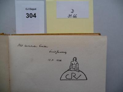 - ([?]holz, Emil), Von Hand: Widmung; 'Mit herzlichen Grüssen
Emil [?]holz
17.X.1930'. 