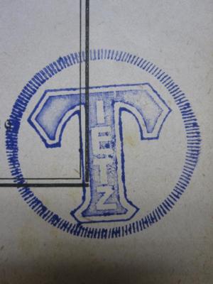 FrFr 331: Des Weib und seine Bestimmung : Ein Betrag zur Psychologie der Frau und zur Neuorientierung ihrer Pflichten (1919);- (Tietz), Stempel: Name, Initiale; 'T
Tietz'. 