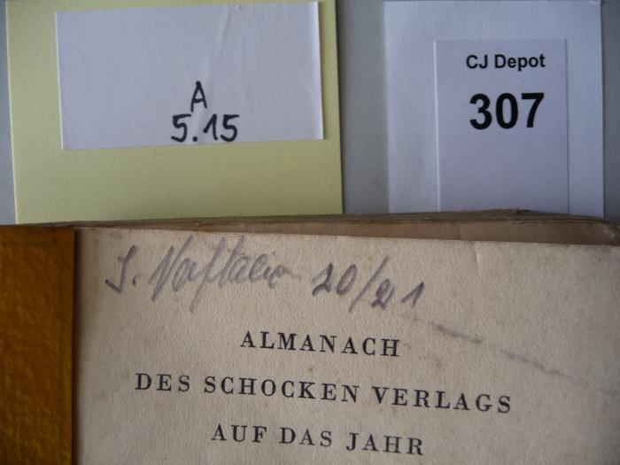 - (Naftalie, S.), Von Hand: Autogramm; 'S. Naftalie 20/21'. 