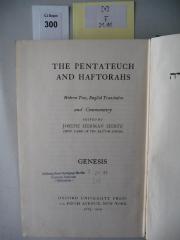 F 21 11 [1]: The Pentateuch and Haftorahs : Hebrew Text, English Translation and Commentary. 01. Genesis.  (1929)