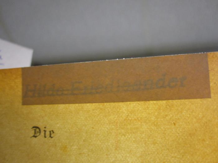 FrFr 159 ah;G45 / 510 (Friedlaender, Hilde), Stempel: Name; 'Hilde Friedlaender'. 