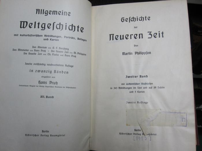 I 392 b 12: Geschichte der Neueren Zeit : Zweiter Band ([1913])