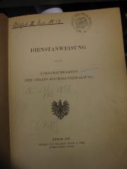 Tc 481 b: Dienstanweisung für die Lokalbaubeamten der Staats-Hochbauverwaltung (1898)