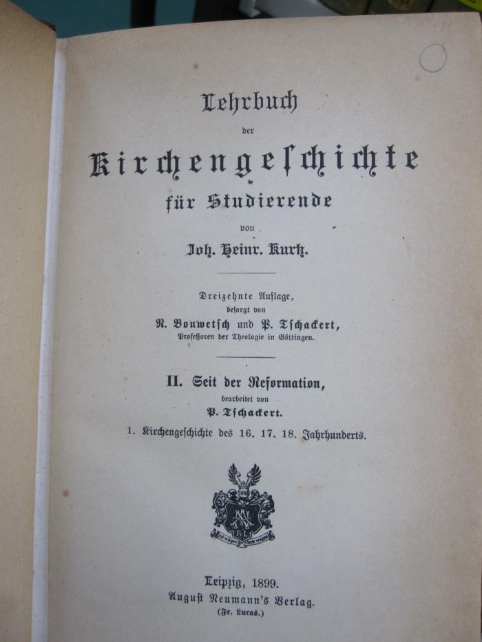 I 6813 ac 2 1.2 2.Ex.: Kirchengeschichte des 16. 17. 18. Jahrhunderts (1899)