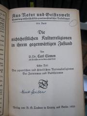 I 6669 1 2.Ex.: Die nichtchristlichen Naturreligionen in ihrem gegenwärtigen Zustand : Erster Teil: Die japanischen und chinesischen Naturreligionen ; der Jainismus und Buddhismus (1921)