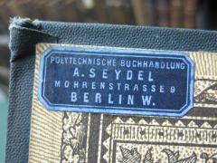 G46 / 3373 (Polytechnische Buchhandlung A. Seydel (Berlin)), Etikett: Buchhändler, Name, Ortsangabe; 'Polytechnische Buchhandlung
A. Seydel
Mohrenstrasse 9
Berlin W.'. 