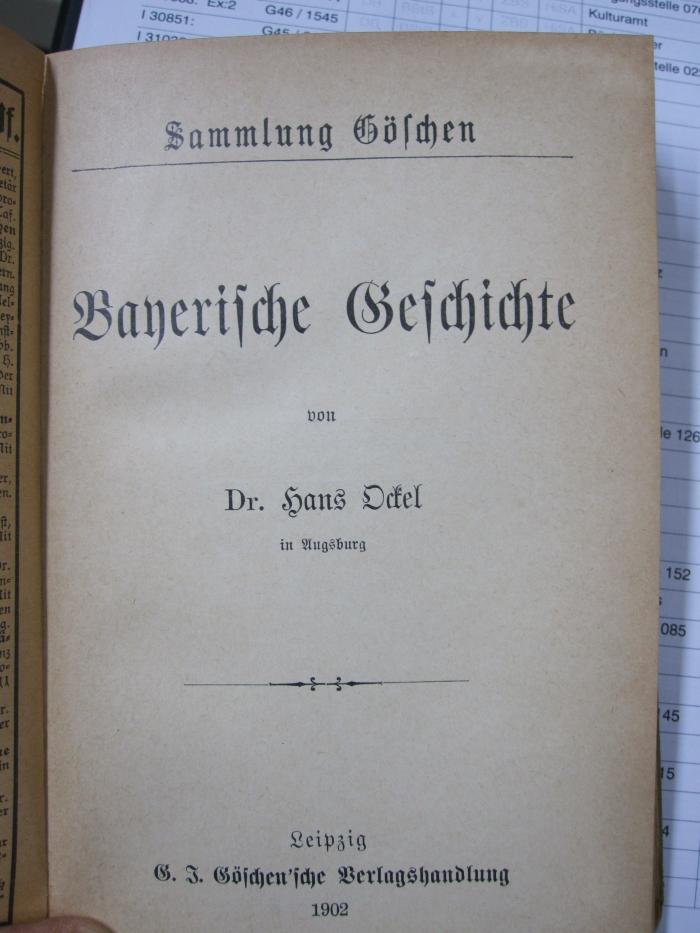 I 22727 2.Ex.: Bayerische Geschichte (1902)