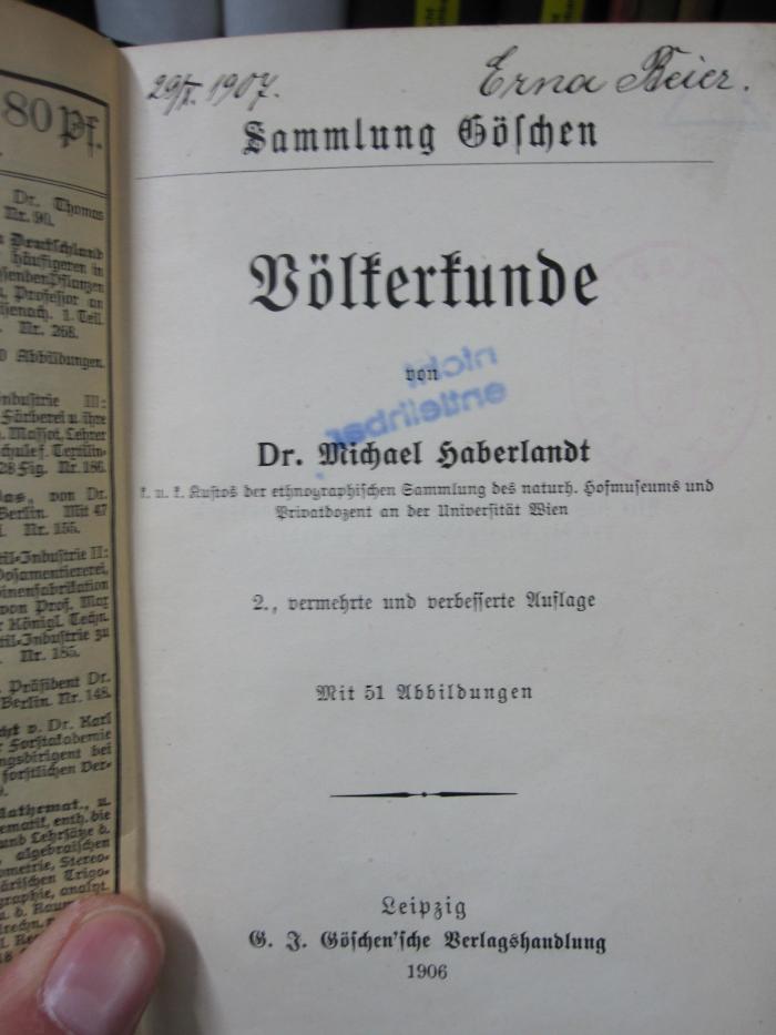 II 1610 b: Völkerkunde (1906)