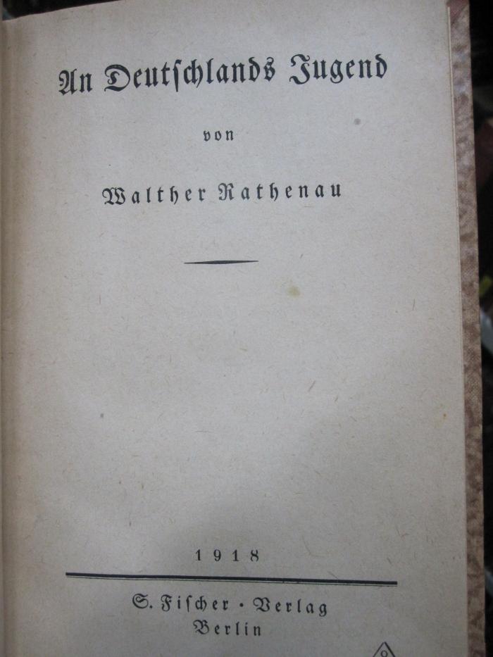 I 66397 3.Ex.: An Deutschlands Jugend (1918)