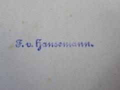 G46 / 1607 (Hansemann, F. v.), Stempel: Name; 'F. v. Hansemann.'. 