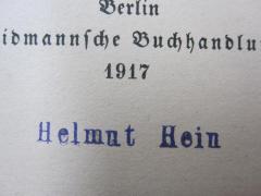 G46 / 1087 (Hein, Helmut), Stempel: Name; 'Helmut Hein'. 