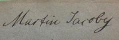 G46 / 3244 (Jacoby, Martin), Von Hand: Autogramm, Name; 'Martin Jacoby'. 