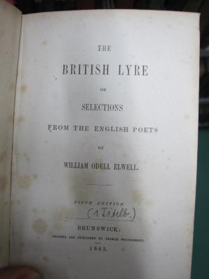 III 74446 e: The british lyre or selections from the english poets (1863)