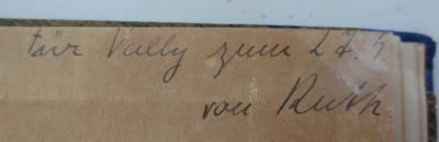 G45 / 191 (Löwenberg, Vally;[?], Ruth), Von Hand: Name, Datum, Widmung; 'Für Vally zum 27.5.[...]
von Ruth'. ;IV 10129 c: Holzschnitte ([1922])