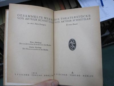 III 57374 2,3: Die Theaterstücke (1918)