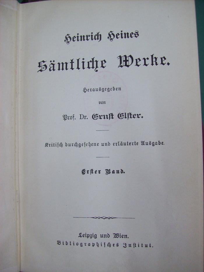III 35865 6.Ex.: [Heinrich Heines] Sämtliche Werke (o.J.)