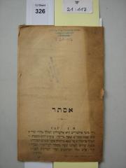 F 21 117: [Das Buch] Esther