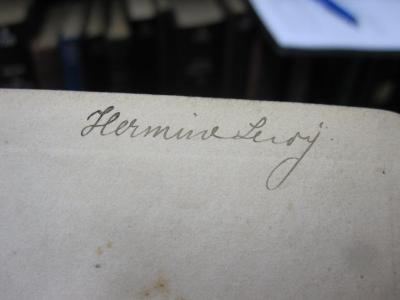 III 76730 4.Ex.: Adam Bede : in two volumes (1859);G46 / 3927 (Levy[?], Hermine), Von Hand: Autogramm, Name; 'Hermine Levy'. 