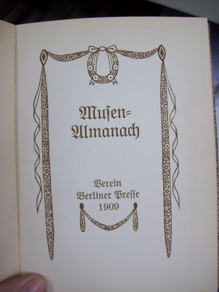 III 5106 2. Ex: Musen-Almanach (1909)