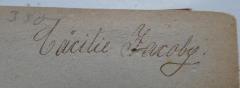 G46 / 360 (Holländer, Cäcilie), Von Hand: Autogramm, Name; 'Cäcilie Jacoby'. 