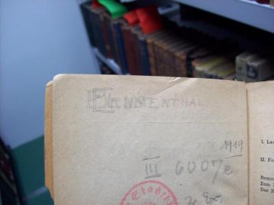 III 6007 2. Ex: DEr Nibelungen Nôt : in auswahl und mittelhochdeutsche Grammatik mit kurzem Wörterbuch (1919);G46 / 3673 (Blumenthal, Ernst), Von Hand: Autogramm, Name; 'Ernst Blumenthal'. 