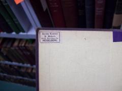 G46 / 3633 (Koester, Gustav (Buchhandlung)), Etikett: Buchhändler, Name, Ortsangabe; 'Gustav Koester
E. Mohr's
Akad. Buchhandlg.
Heidelberg.'. 
