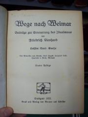 III 10015 2. Ex: Wege nach Weimar : Beiträge zur Erneuerung des Idealismus (1921)