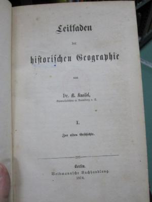Ba 109 1-3: Leitfaden der historischen Geographie (1874)