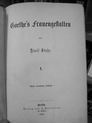 III 10361 d 1,2: Goethe's Frauengestalten (1872)