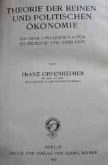 VII 285 2. Ex: Theorie der reinen und politischen Ökonomie : Ein Lehr- und Lesebuch für Studierende und Gebildete (1910)