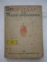 VII 1833 1919, 14. 15., 3.Ex.: Die Gesellschaft: Der Staat (1919)