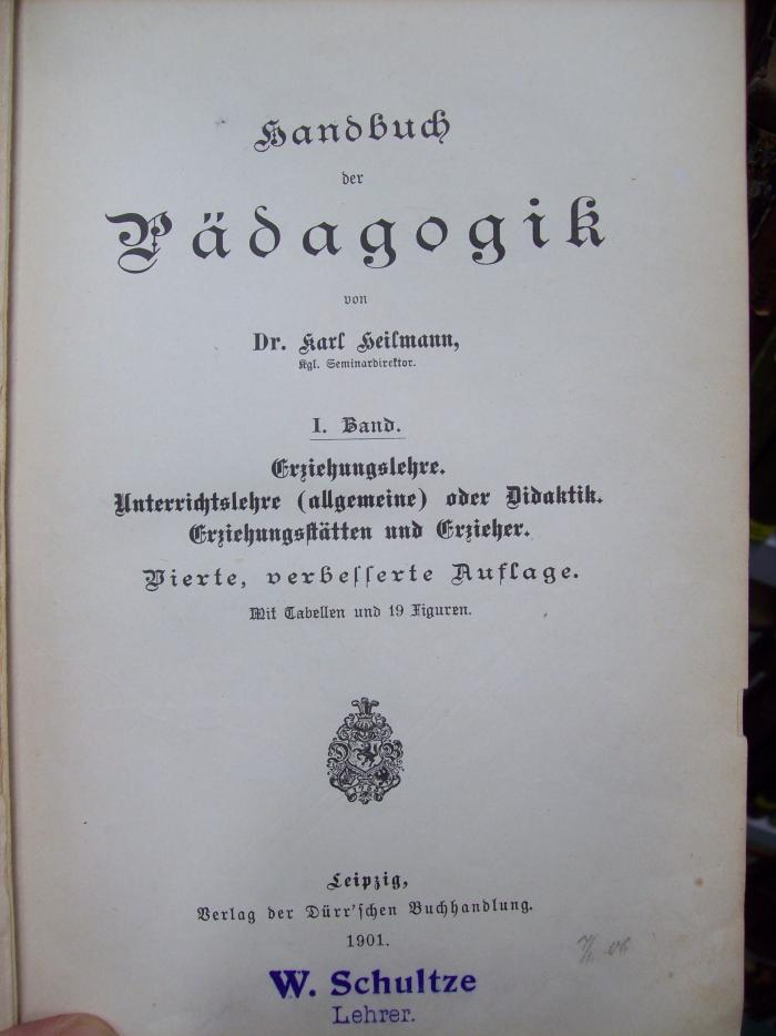 XV 2265 d,1: Handbuch der Pädagogik (1901)