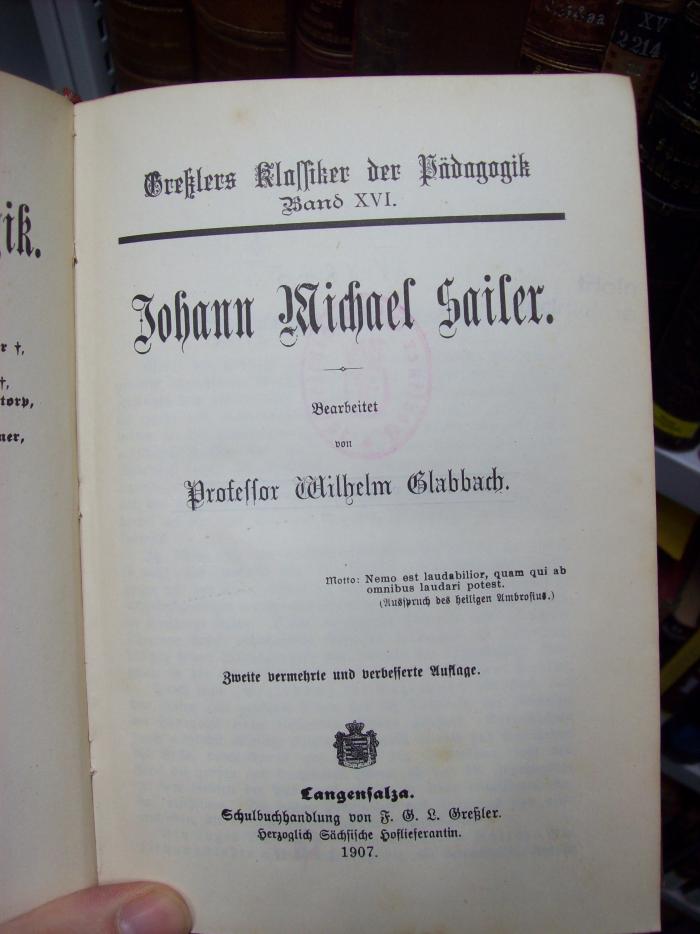 XV 1845 b, 2. Ex.: Johann Michael Sailer (1907)