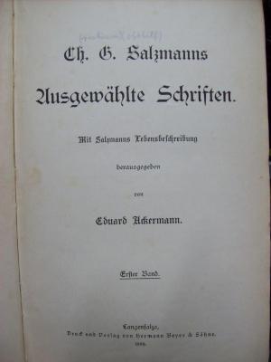 XV 1855 1: Augewählte Schriften (1889)