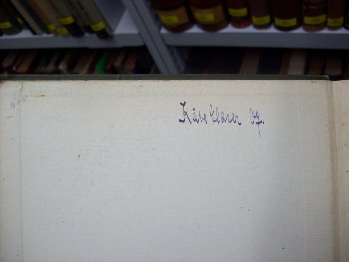 XV 2265 f, 2; 2.Ex.: Handbuch der Pädagogik: Gesonderte Unterrichtslehre oder Methodik des Unterrichtes. (1906);G46 / 1870 (Glaser, Käte), Von Hand: Autogramm, Name, Datum; 'Käte Glaser 07.'. 