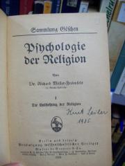 Ua 302  1, 2. Ex: Die Entstehung der Religion (1920)