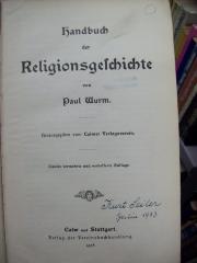 Ua 354 b: Handbuch der Religionsgeschichte (1908)