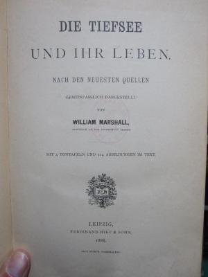 II 1198 3.Ex.: Die Tiefsee und ihr Leben (1888)